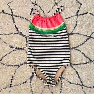 JCrew Crewcuts Watermelon stripe swimsuit 4-5